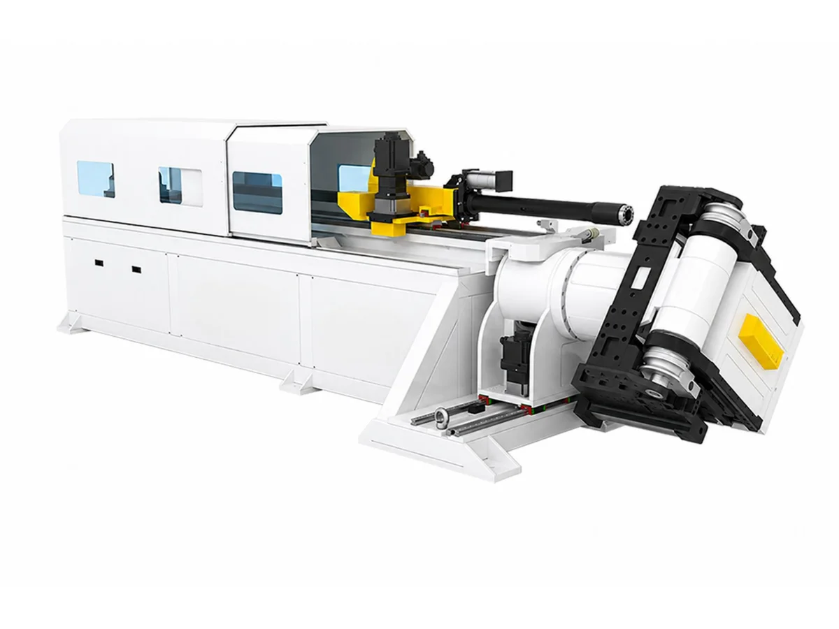 All-electric CNC tube bending machine with tube feed mechanism